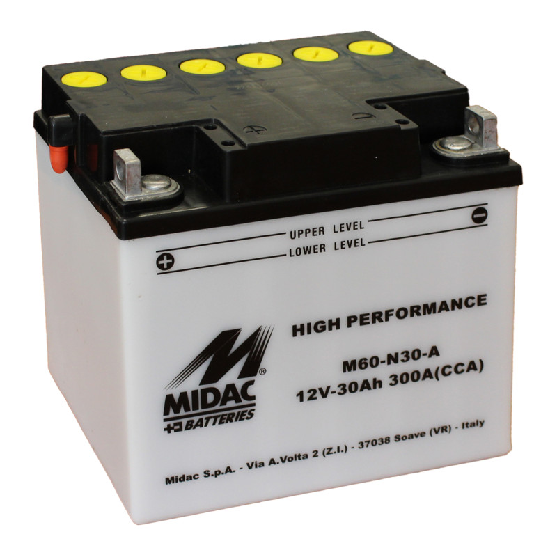 Аккумулятор 30Ah-12v M60-N30-A Midac Moto (187х130х170), L, 300A