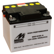 Аккумулятор 30Ah-12v M60-N30L-A Midac Moto (187х130х170), L, 300A