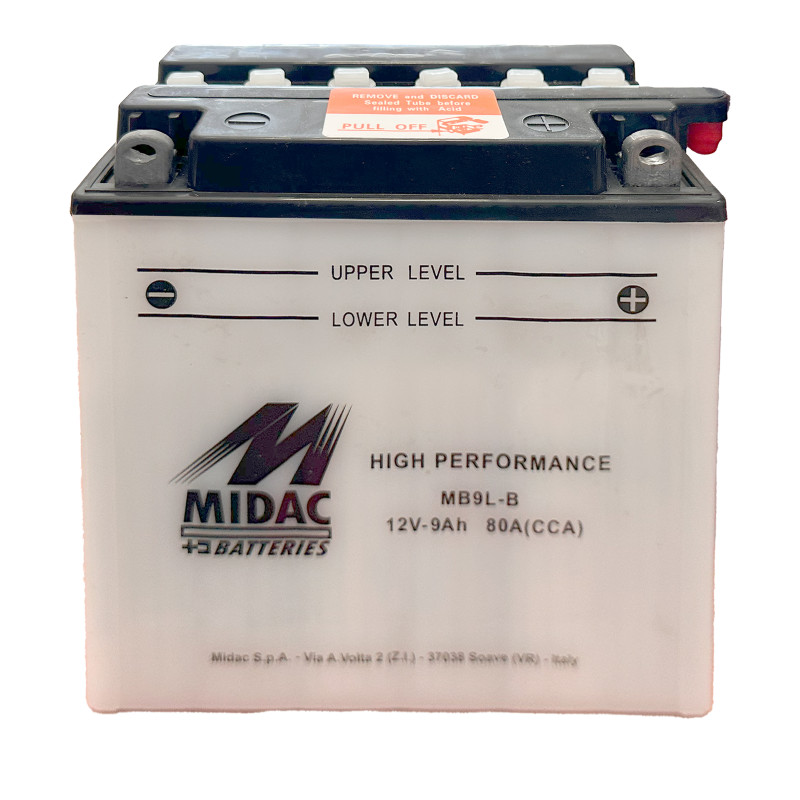 Аккумулятор 9Ah-12v MB9L-B (YB9L-B) Midac Moto (137х76х140), R, EN80