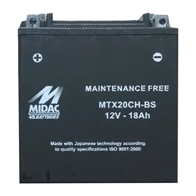 Аккумулятор 18Ah-12v MTX20CH-BS (YTX20CH-BS) Midac Moto (175х87х161), L, EN270