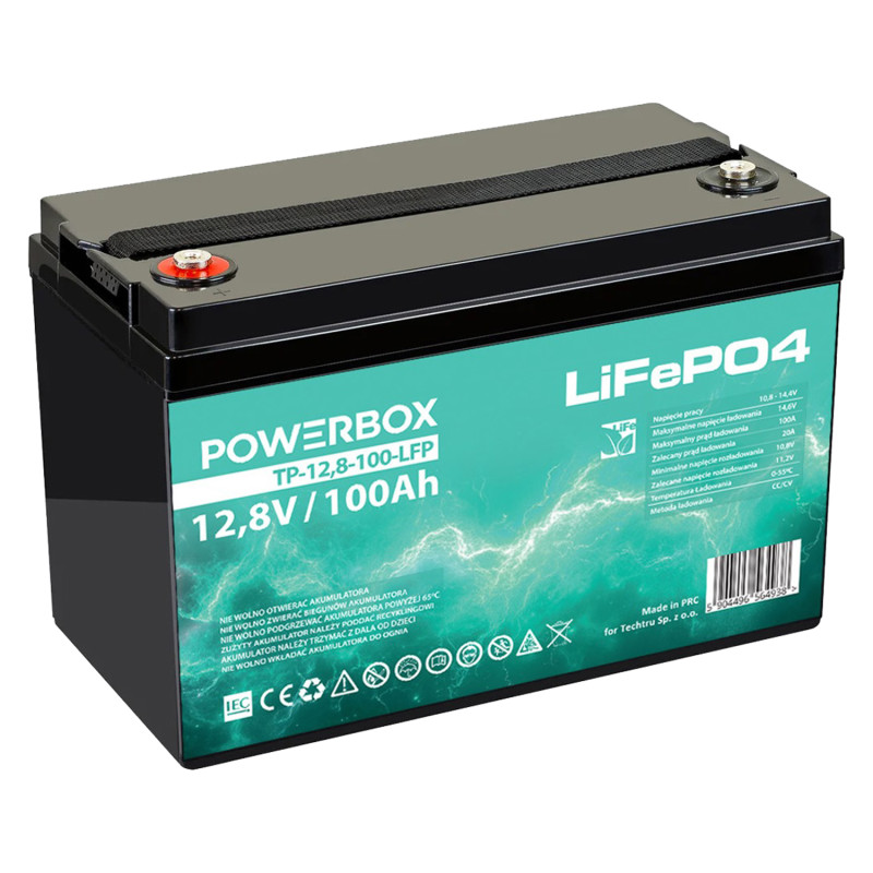 Батарея аккумуляторная Powerbox LiFePO4 12(12.8)V 100Ah/1280W(1.28kW)
