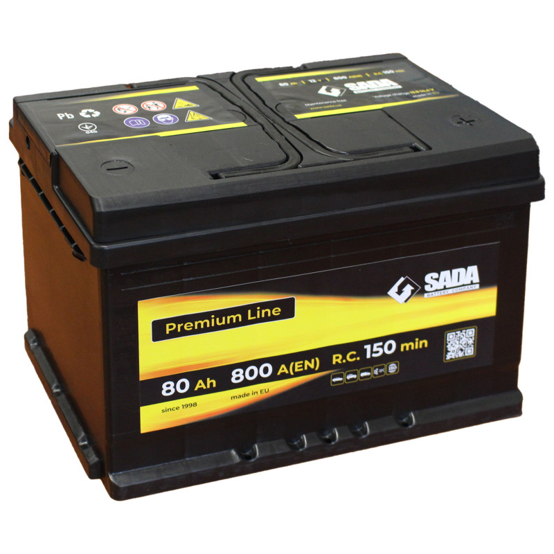 Стартерная батарея 80Аз SADA Premium Line SMF 80Ач, 800А