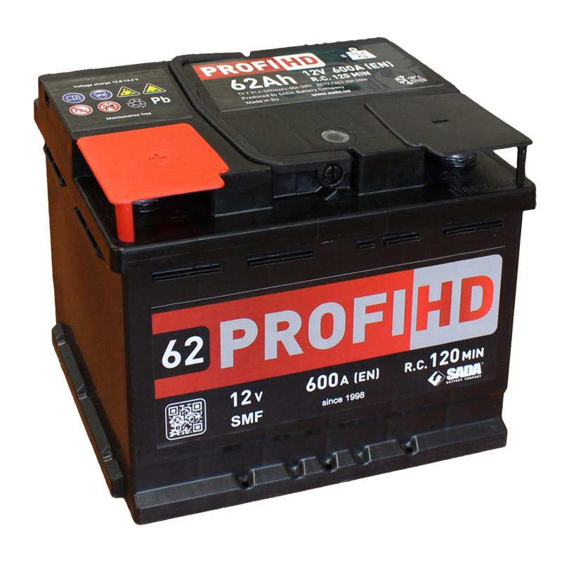 Автомобильный аккумулятор SADA PROFI HD SMF 6СТ-62 (+/-) сада профи 12В 62Ач 600А