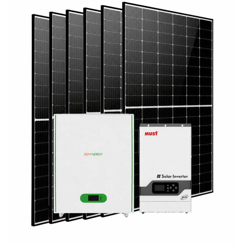 Сонячна електростанція 5,2кВт (MUST 5,2кВт/ Donnergy LFBAT LiFePO4 51,2В 5,12кВт/ 6x DMEGC 450Вт)