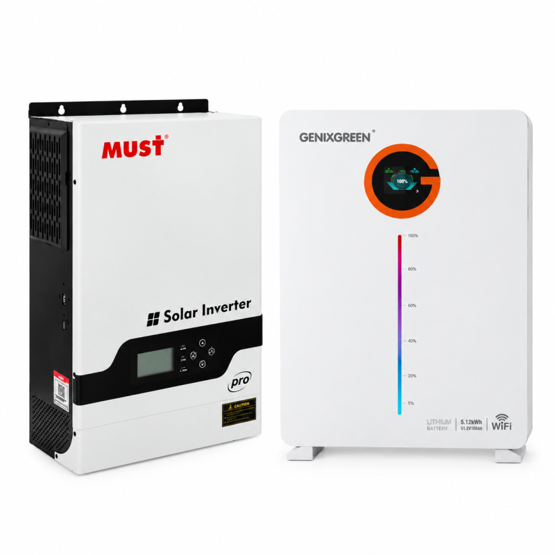 Комплект резервного живлення GENIXGREEN ES-BOX12 PLUS + Must PV18-5248PRO, 5,2 кВт