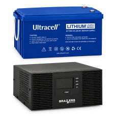 Комплект резервного питания BRAZZERS BRSW-LFP-1500-24/Ultracell LIT200-24