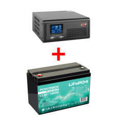 Комплект резервного питания LogicPower 600 Вт / аккумулятор Powerbox LiFePO4 12 (12,8) V 100 Ah / 1280 Wh (1,28 кВт·ч)