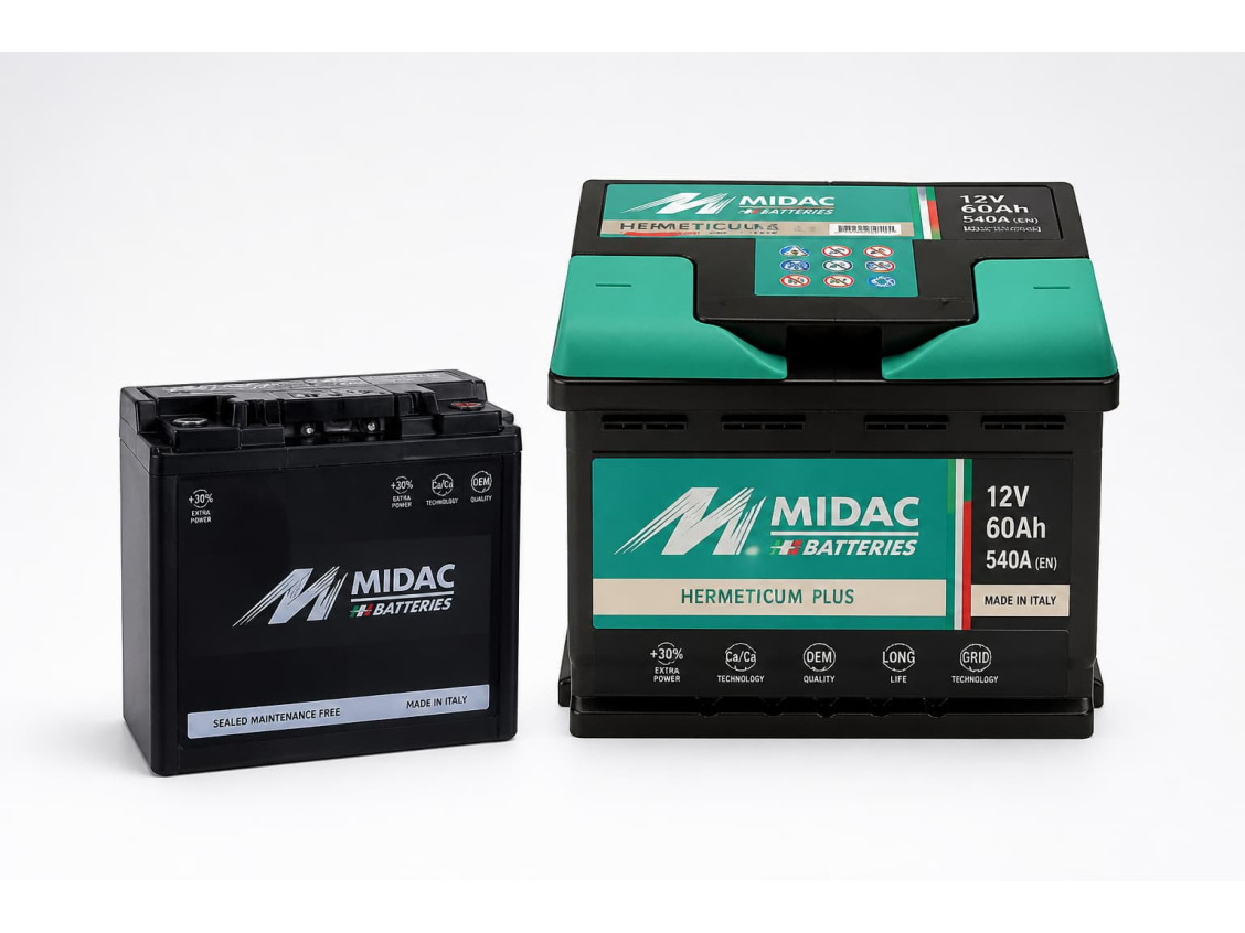 НОВЫЕ ПОСТУПЛЕНИЯ АККУМУЛЯТОРОВ MIDAC И JP MOTO