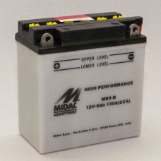 Аккумулятор 9Ah-12v MB9-B (YB9-B) Midac Moto (135х75х139), L, EN130