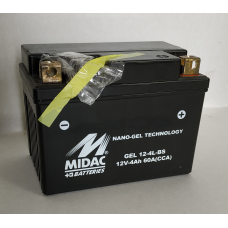 Акумулятор 4Ah-12v GEL 12-4L-BS Midac Moto (114х71х86), R, EN60, гелевый