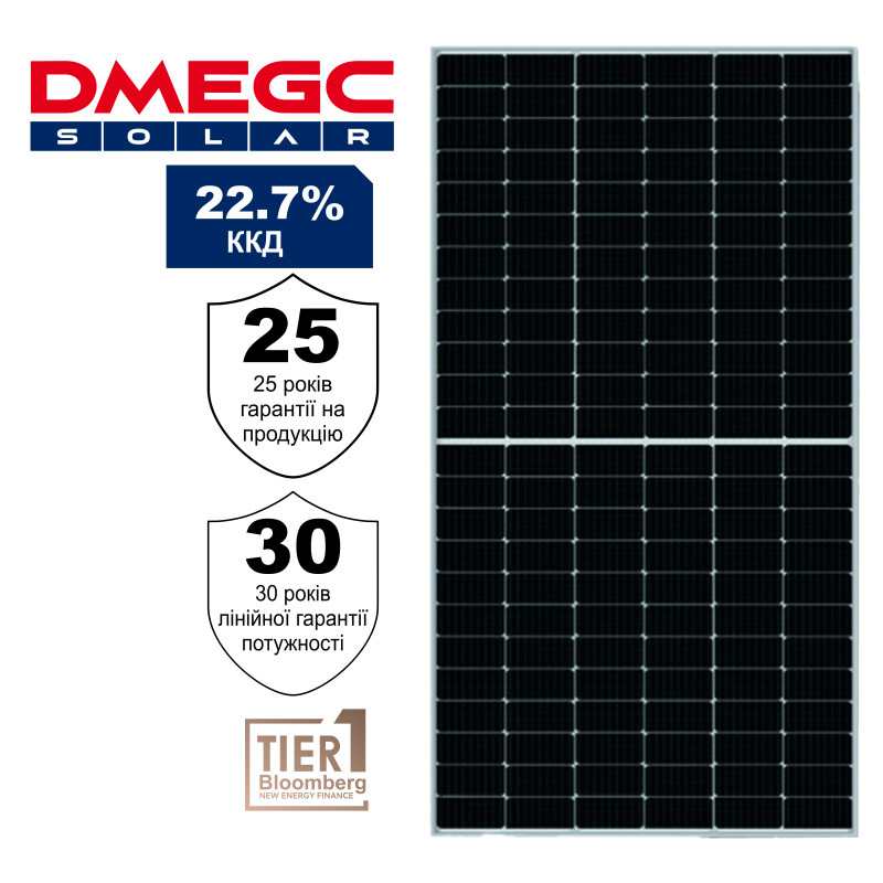 Монокристалличкая солнечная двухсторонняя панель DMEGC DM515G12RT-B54HBW INFINITY n-type Bifacial