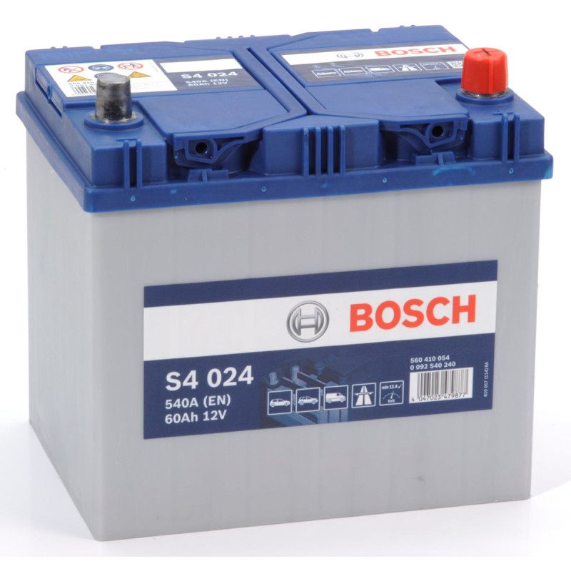 Акумулятор 6СТ-60A Bosch Asia (S4024),12V, 60Ah (-/+) Бош Азія Євро, 12В, 60Ач, EN540А
