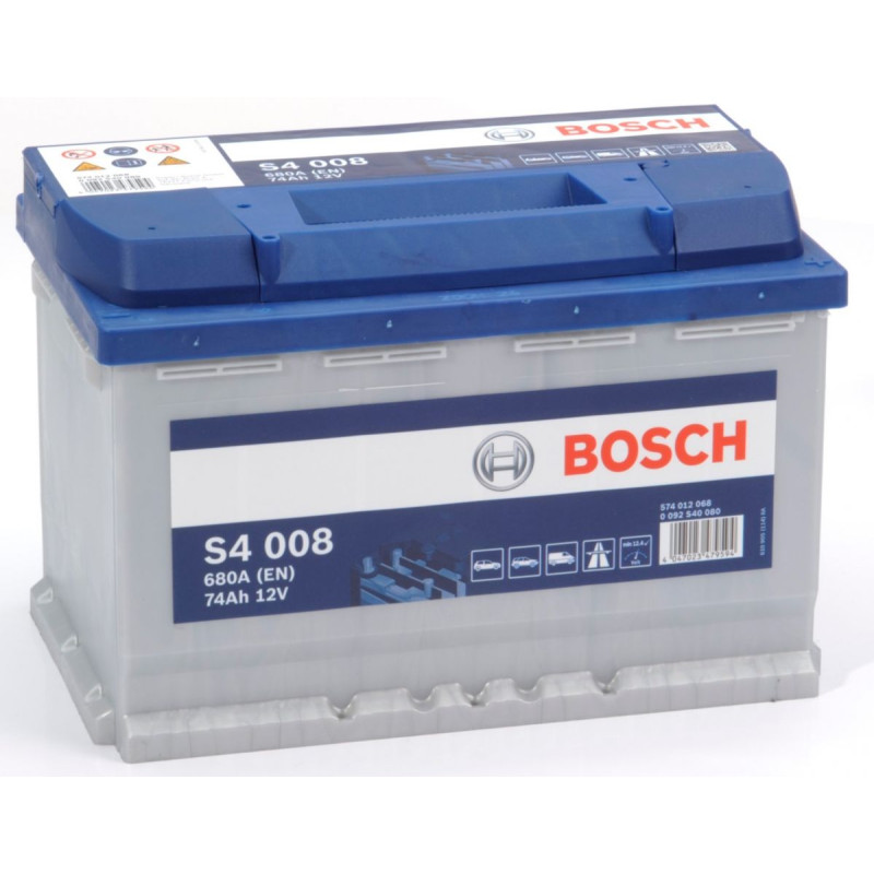 Аккумулятор 6СТ-74A Bosch (S4008), 12V, 74Ah (-/+) Бош евро, 12В, 74Ач, EN680А
