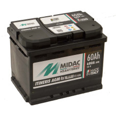 Аккумулятор 6СТ-60 Ah MIDAC ITINERIS START STOP AGM, 12V, 60Ah, R Мидак Итинерис, 12В, 60Ач, EN680А