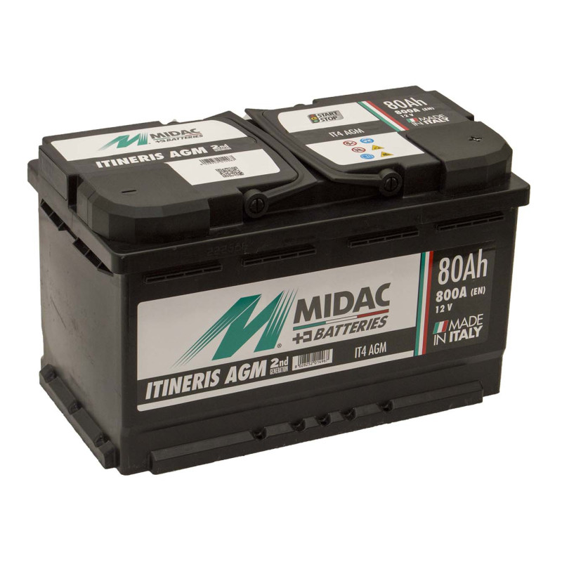 Аккумулятор 6СТ-80 Ah MIDAC ITINERIS START STOP AGM, 12V, 80Ah, R Мидак Итинерис, 12В, 80Ач, EN800А