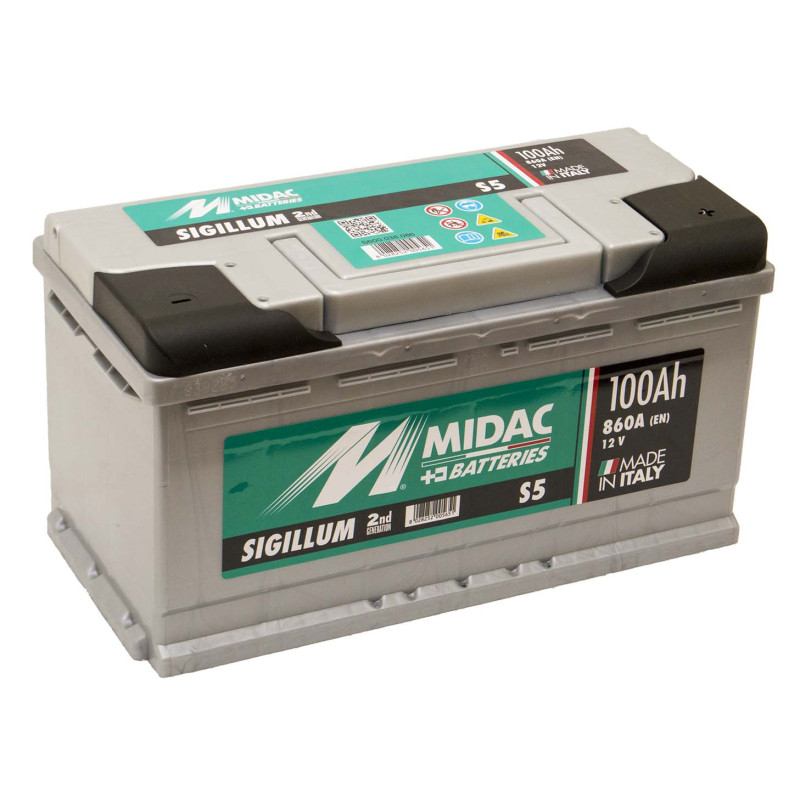 Аккумулятор 6СТ-100A MIDAC S5 Sigillum, 12V, 100Ah (-/+) евро Мидак Сигиллум, 12В, 100Ач, EN860А