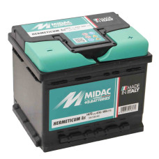 Аккумулятор 6СТ-47A MIDAC HERMETICUM, 12V, 47Ah (-/+) низкий евро, Мидак Герметикум, 12В, 47Ач, EN450А