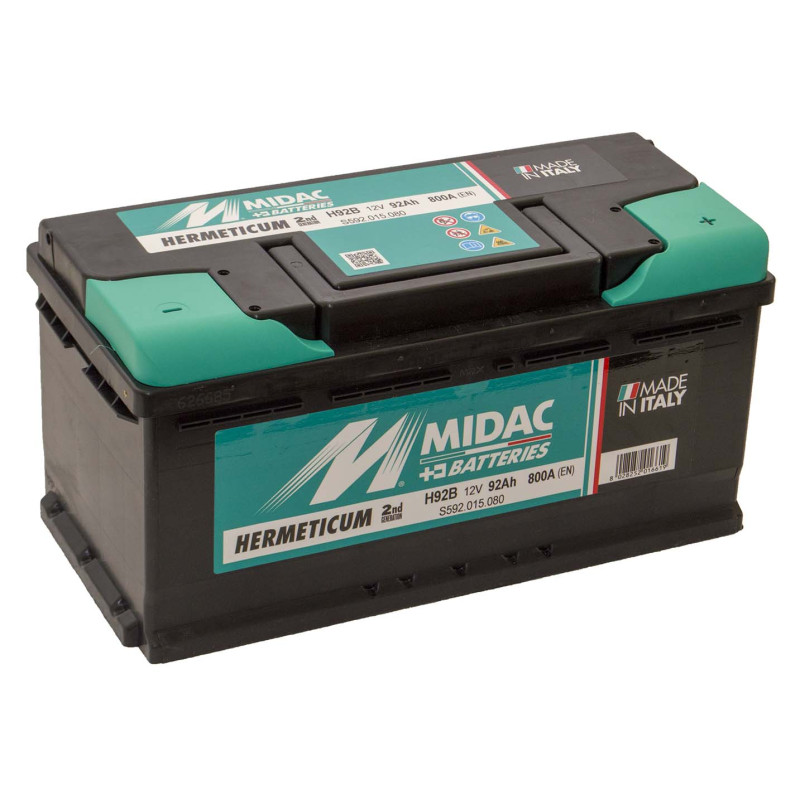 Аккумулятор 6СТ-92A MIDAC HERMETICUM, 12V, 92Ah  (-/+) низкий евро, Мидак Герметикум, 12В, 92Ач, EN800А