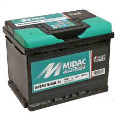 Аккумулятор 6СТ-62A MIDAC HERMETICUM, 12V, 62Ah (+/-), Мидак Герметикум, 12В, 62Ач, EN590А