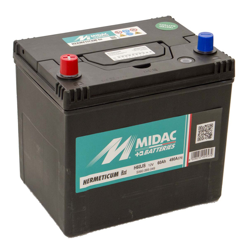 Аккумулятор 6СТ-60A MIDAC HERMETICUM Asia, 12V, 60Ah,  (+/-), Мидак Герметикум Азия, 12В, 60Ач, EN460А