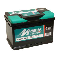 Аккумулятор 6СТ-80A MIDAC HERMETICUM, 12V, 80Ah (-/+) евро, Мидак Герметикум, 12В, 80Ач, EN720А