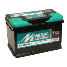 Аккумулятор 6СТ-80A MIDAC HERMETICUM, 12V, 80Ah (-/+) евро, Мидак Герметикум, 12В, 80Ач, EN720А