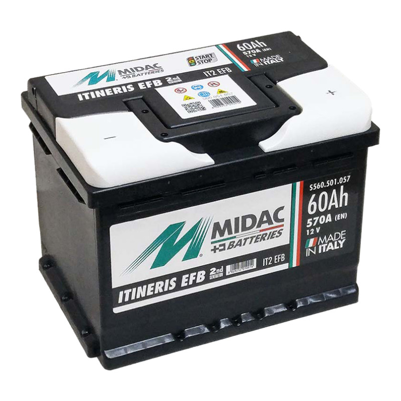 Аккумулятор 6СТ-60 MIDAC ITINERIS EFB START STOP, 12V, 60Ah, R Мидак Итинерис, 12В, 60Ач, EN570А
