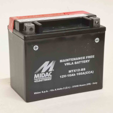 Аккумулятор 10Ah-12v MTX12-BS (YTX12-BS) Midac Moto (150х87х130), L, EN160