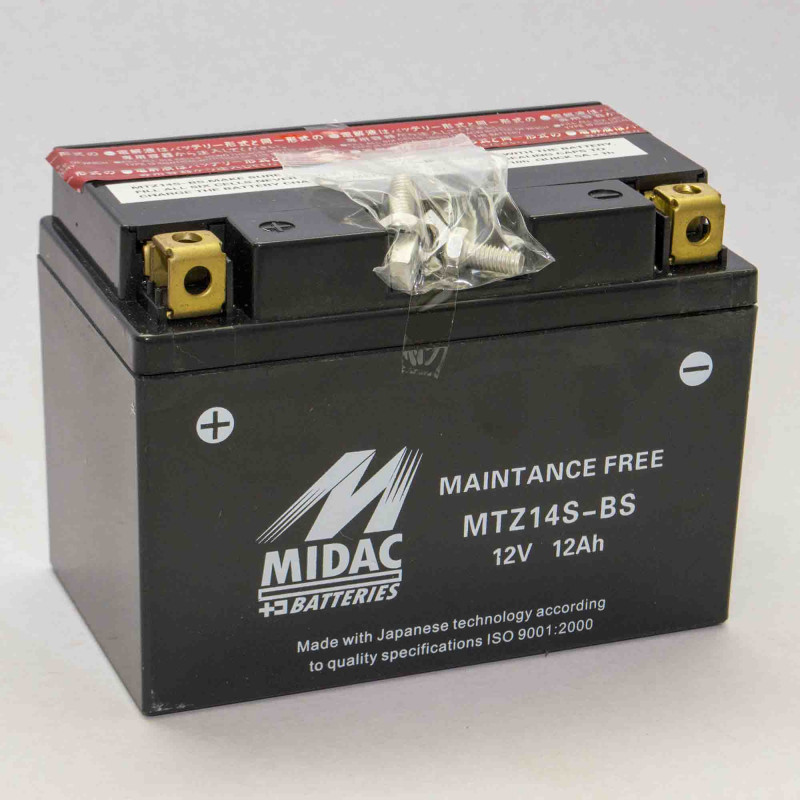 Аккумулятор 11,2Ah-12v MTZ14S-BS (YTZ14-BS) Midac Moto (150х87х110), L, EN150