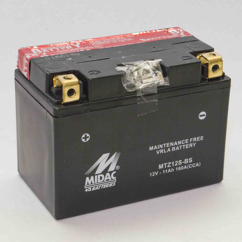 Аккумулятор 11Ah-12v MTZ12S-BS (YTZ12-BS) Midac Moto (150х87х110), L, EN160