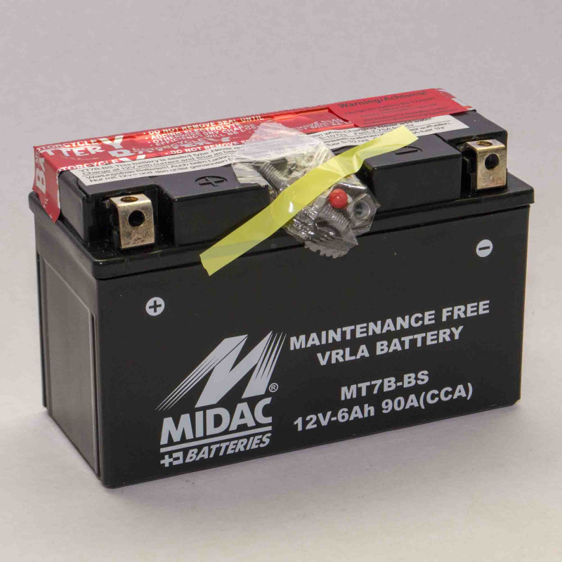 Аккумулятор 6Ah-12v MT7B-BS (YT7B-BS) Midac Moto (150х65х93), L, EN90
