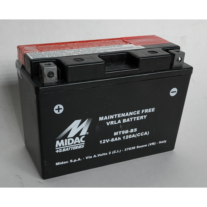 Аккумулятор 8Ah-12v MT9B-BS Midac Moto (150х69х105), L, EN120