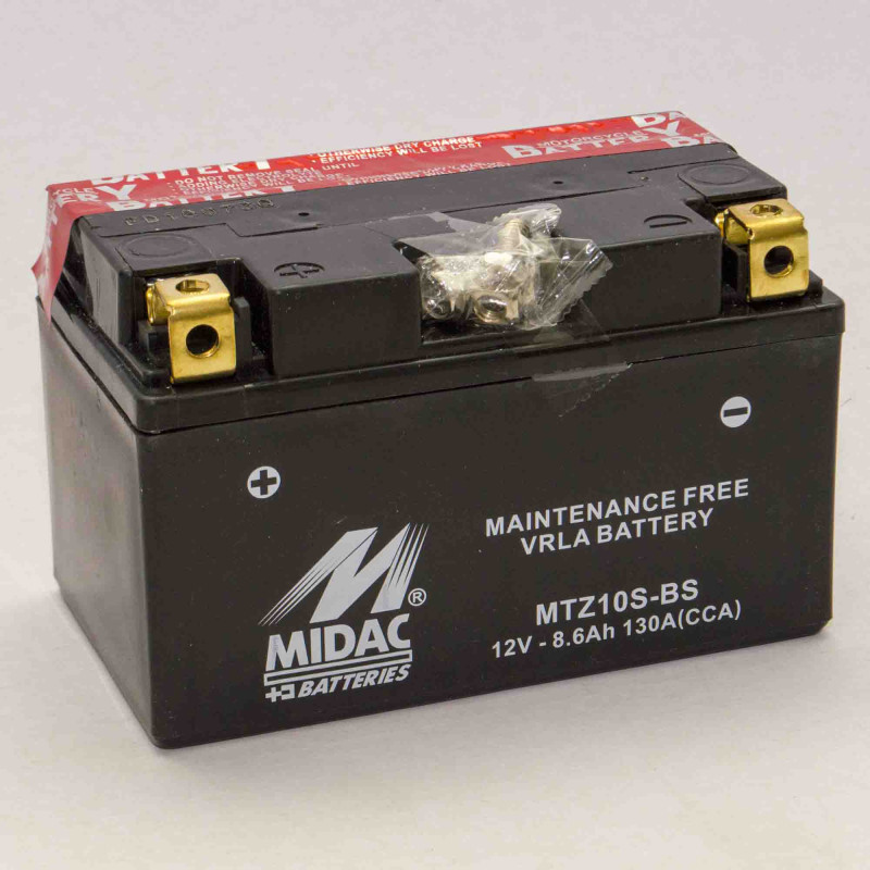 Аккумулятор 8,6Ah-12v MTZ10S-BS (YTZ10-BS) Midac Moto (150х87х93), L, EN130
