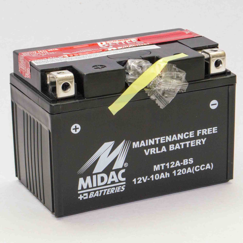 Аккумулятор 10Ah-12v MT12A-BS (YT12A-BS) Midac Moto (150х87х105), L, EN120