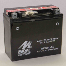 Аккумулятор 18Ah-12v MTX20L-BS (YTX20L-BS) Midac Moto (175х87х155), R, EN270