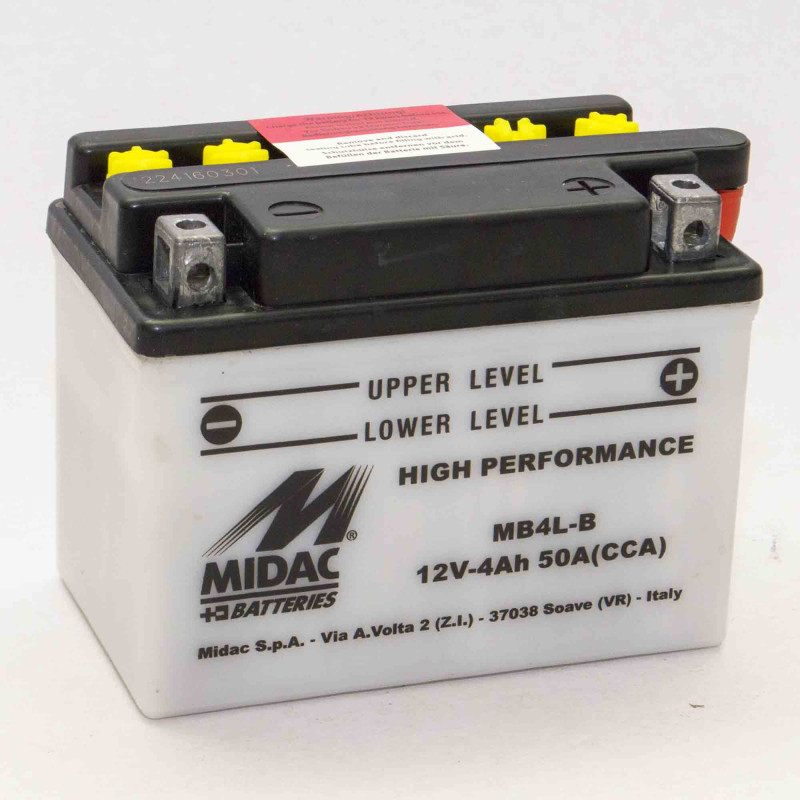 Аккумулятор 4Ah-12v MB4L-B (YB4L-B) Midac Moto (120х70х92), R, EN50