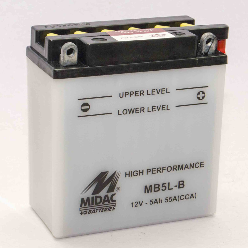 Аккумулятор 5Ah-12v MB5L-B (YB5L-B) Midac Moto (120х60х130), R, EN55