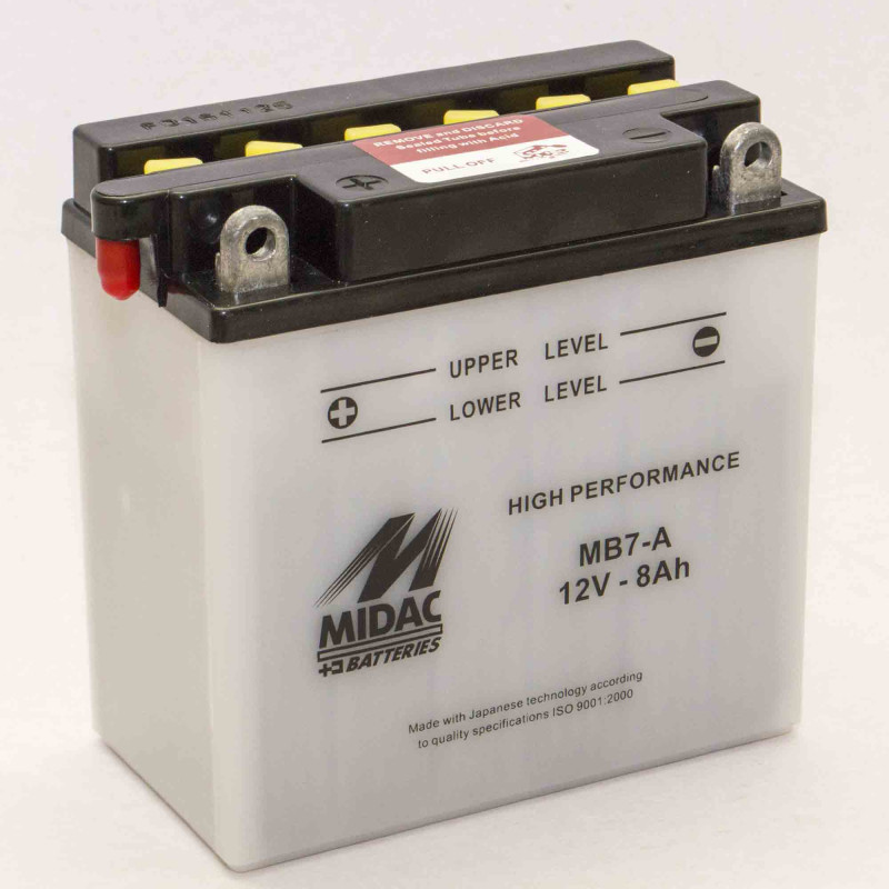 Аккумулятор 8Ah-12v MB7-A (YB7-A) Midac Moto (135х75х133), L, EN90
