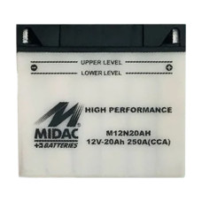 Аккумулятор 20Ah-12v M12N20AH Midac Moto (186х82х171), R, EN250