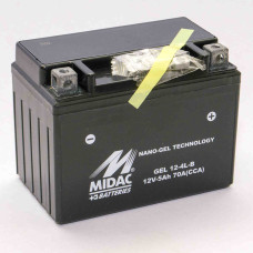 Акумулятор 5Ah-12v GEL 12-4L-B Midac Moto (120х71х91), R, EN70, гелевый