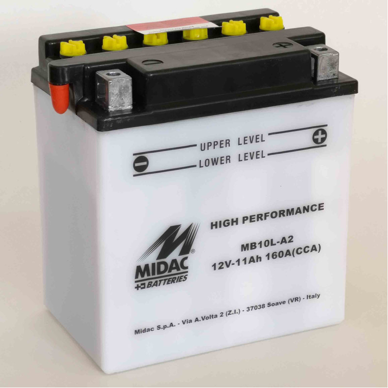 Аккумулятор 11Ah-12v MB10L-A2 (YB10L-A2) Midac Moto (135х90х145), R, EN160