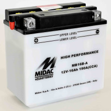 Аккумулятор 16Ah-12v MB16B-A (YB16B-A) Midac Moto (160х90х160), L, EN190