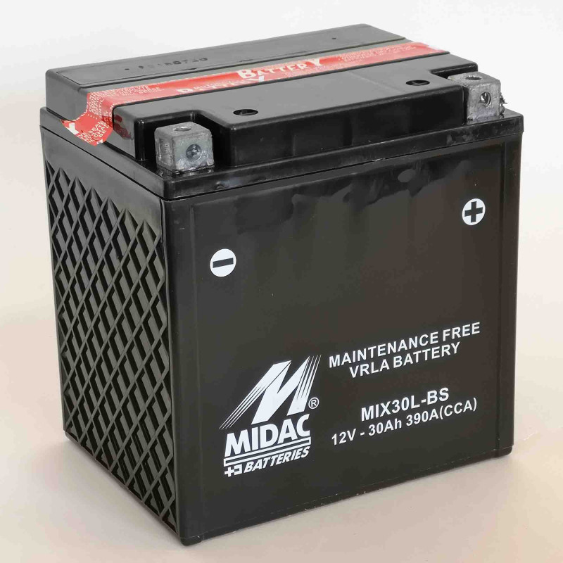 Аккумулятор 30Ah-12v MIX30L-BS (YTX30L-BS) Midac Moto (166х126х177), R, EN390