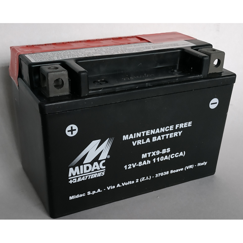 Аккумулятор 8Ah-12v MTX9-BS (YTX9-BS) Midac Moto (150х87х105), L, EN110