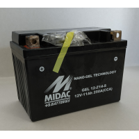Акумулятор 11Ah-12v GEL 12-Z14-S Midac Moto (151х87х110, L, EN250, гелевий