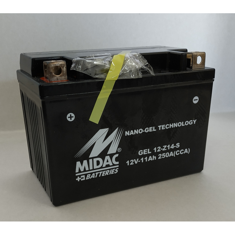 Акумулятор 11Ah-12v GEL 12-Z14-S Midac Moto (151х87х110, L, EN250, гелевый