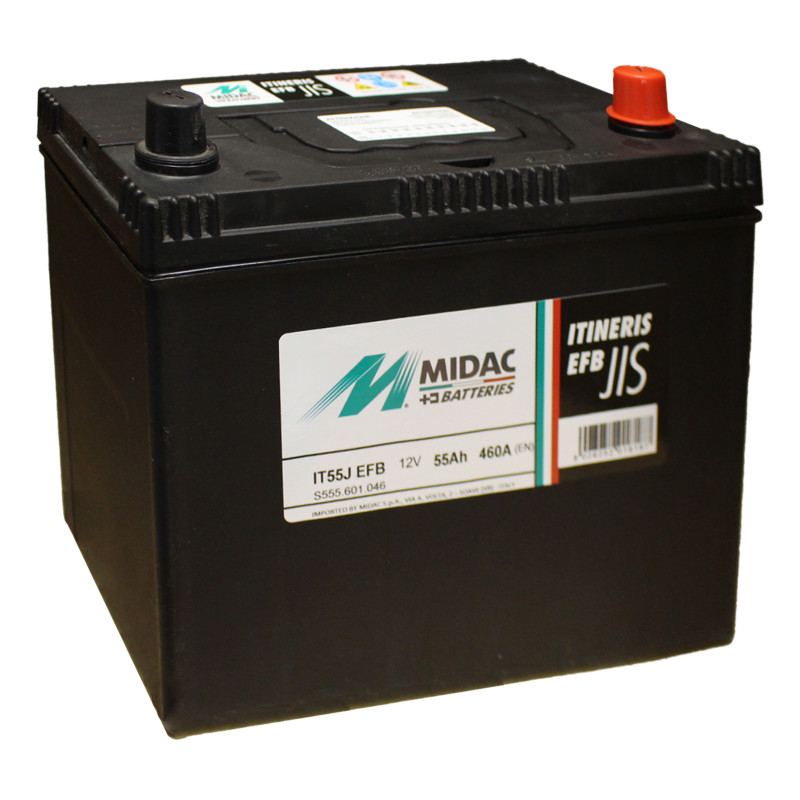 Аккумулятор 6СТ-55A MIDAC ITINERIS EFB- STOP & START Asia, 12V, 55Ah (-/+), , EN460А