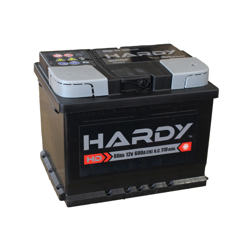 Автомобільний акумулятор Hardy 6СТ-60 (-/+) 12В 60АH 600А