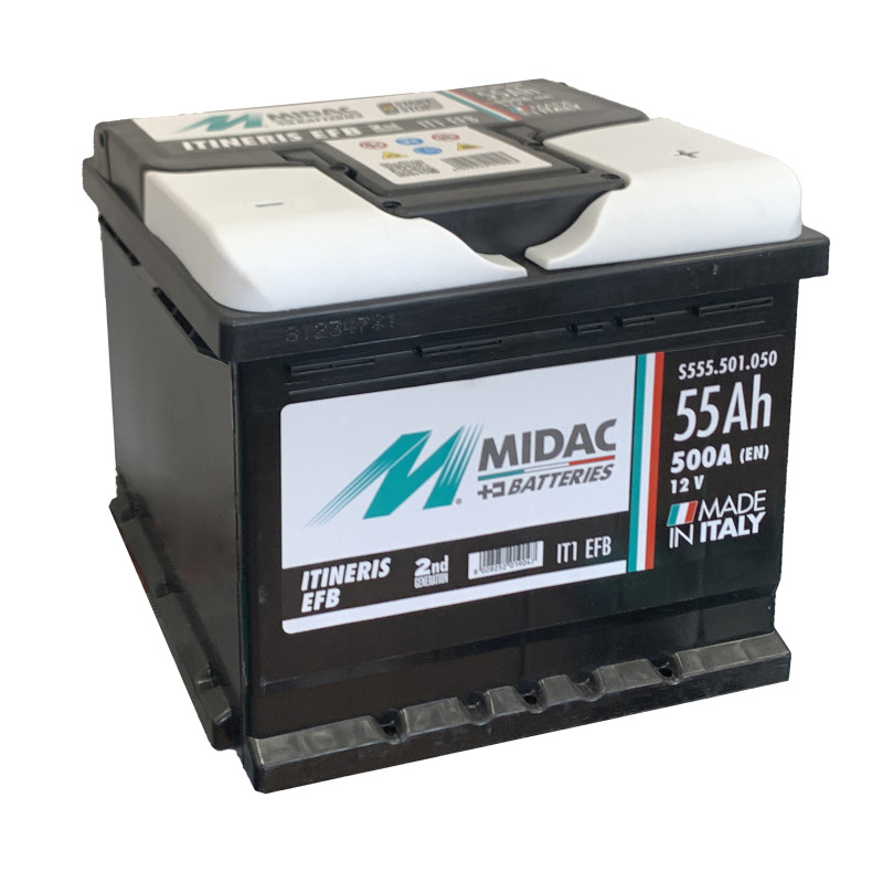 Аккумулятор 6СТ-55 MIDAC ITINERIS EFB START STOP, 12V, 55Ah, R Мидак Итинерис, 12В, 55Ач, EN500А