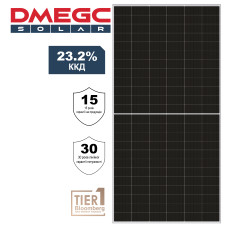 Монокристалічна сонячна двостороння  панель DMEGC DM590M10T-B72HSW INFINITY n-type Bifacial